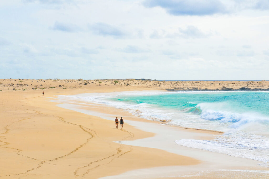 Strandwandeling op het strand van Santa Monica op Boa Vista